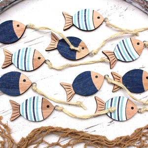 Fisch-Hänger * maritime Deko * Badhänger Holzfische 10er Set