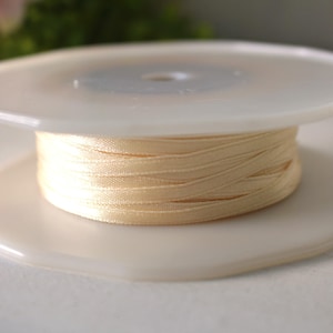 50m Satinband creme 3mm Deko-Band Basteln Hochzeitsschleifen