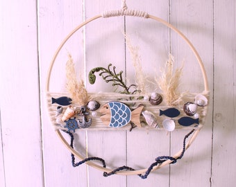 Maritime loop * Door wreath * Window decoration * Dried flower ring