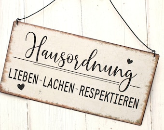 Witziges Sprücheschild "Hausordnung"