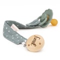 Personalized pacifier chain with engraved name⎮For baby girls and boys⎮Natural wood⎮Pacifier strap in various colors product logo