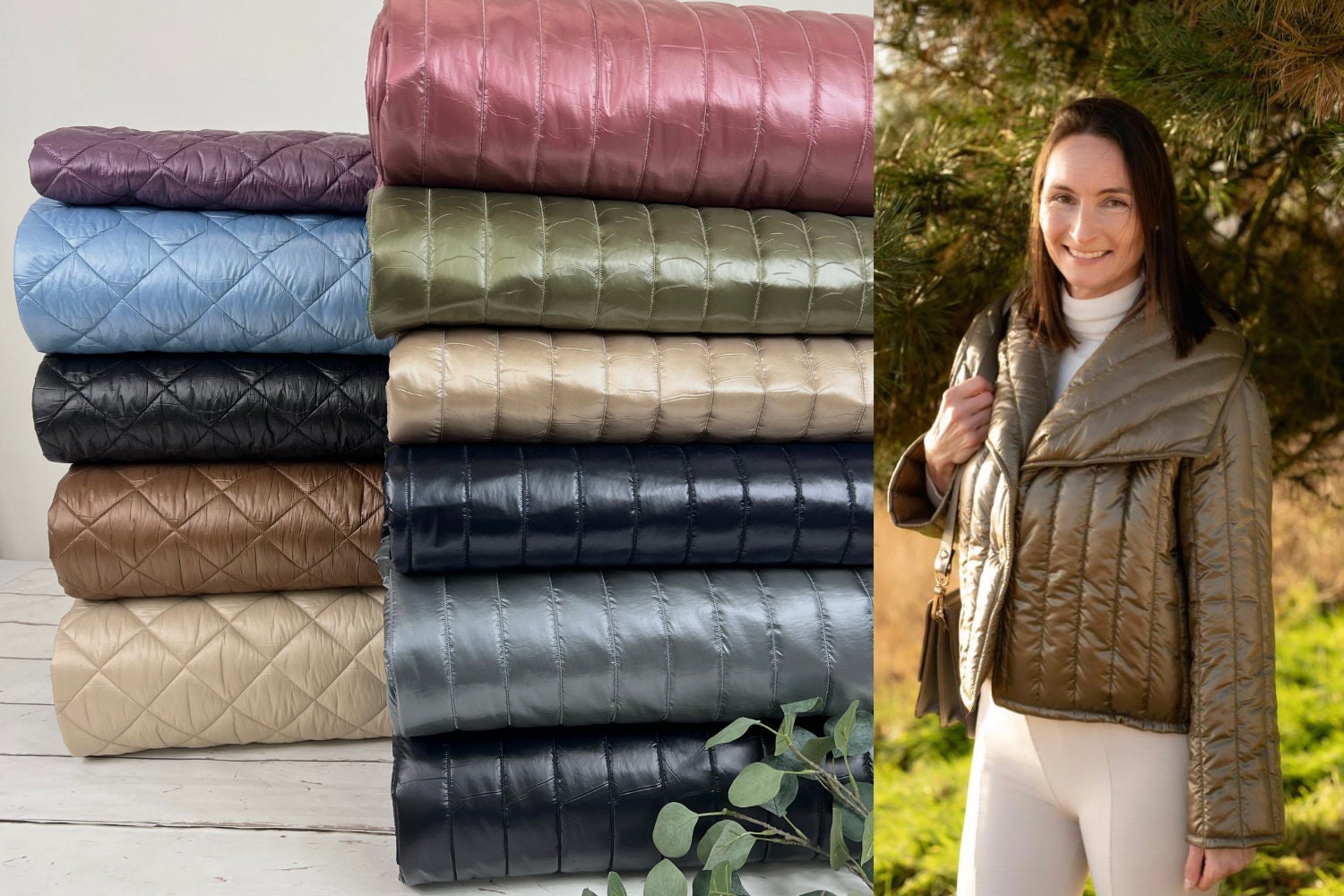 Padded quilted jackets – diamonds and stripes quilted on both sides, water-repellent from 50 cm No. 620-, 630-