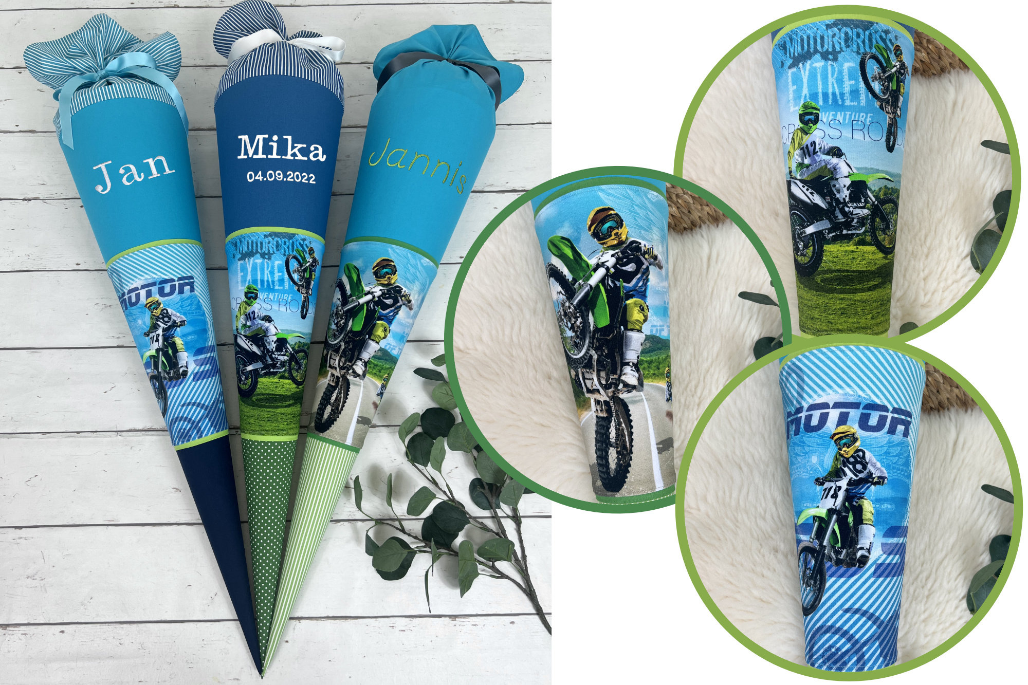 Schultüte motorrad stoff