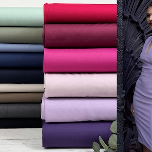 Tejido jersey Punta di Roma Romanit por metro - liso negro, marrón, arena, azul denim, azul, lila, menta, rosa, verde oliva, morado 2500-