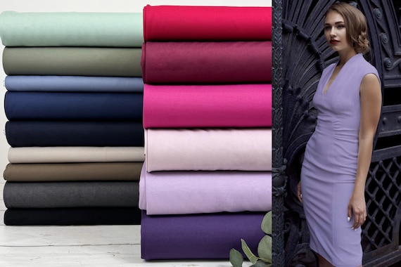 Punta di Roma Romanit Jersey Stoff Meterware - Uni schwarz, braun, sand, jeansblau, blau, flieder, mint, pink, olivgrün, lila 2500-