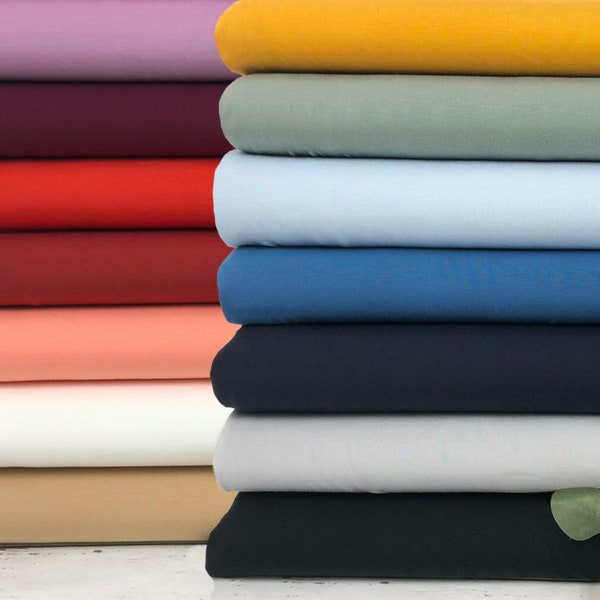 Jersey doux modal - Uni bordeaux, saumon, écru, beige, lilas, gris clair, bleu foncé, bleu, bleu clair, jaune moutarde, menthe - Oeko-Tex-100 n°5100-