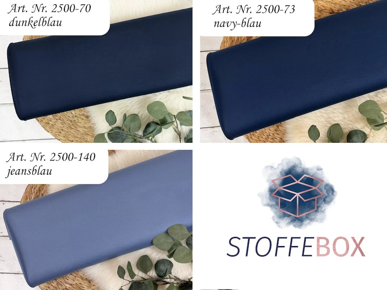 Punta di Roma Romanit Jersey Fabric by the Meter - Solid colors: black, brown, sand, denim blue, blue, lilac, mint, pink, olive green, purple 2500- image 4