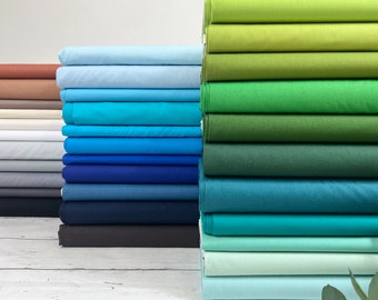 Baumwollstoff Popeline Uni schwarz, weiß, blau, türkis, petrol, mint, grün - Öko-Tex-100 Webware Art-Nr. 06006- ab 50cm