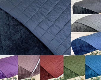Steppstoff für Jacken wattierter und in Streifen gesteppt in Uni Farben - doubleface Fleece ab 50cm Nr. 610-