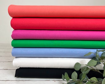 Jersey de algodón modal – negro liso, crudo, azul claro, rosa claro, verde intenso, rojo, coral – Oeko-Tex-100 5400-