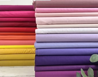 Tela de algodón popelina unicolor amarillo, naranja, rojo, rosa, violeta, rosa - Tejido Oeko-Tex-100 ref. 06006