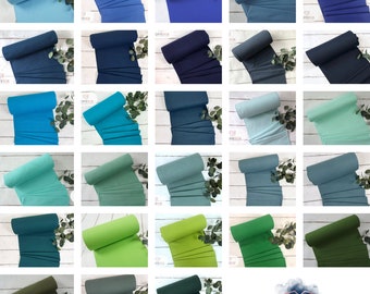 Cuff fabric plain – 35 cm tubular fabric blue, turquoise, petrol, mint, green Öko-Tex-100 900-