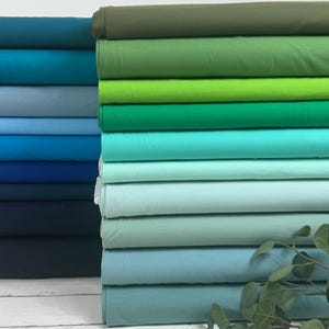 Tessuto jersey di cotone - colori blu, verde e menta - Oeko-Tex Standard 100, articolo n. 200-