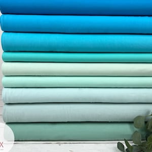 Jersey fabric Öko-Tex-100 plain mint and turquoise tones various colors www.Stoffebox.de Item no. 200 image 1