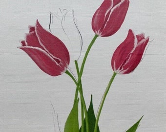 Wall Deko Tulips Illustration with Sketch