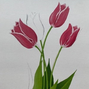 Elegante arte de tulipanes: perfecto para la pared de la galería