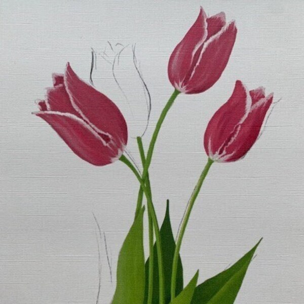 Wall Deko Tulips Illustration with Sketch