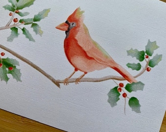 Postcard 2 x Cardinal Bird Din A6 cards