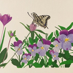 Postkarte Frühling Kunstdruck Illustration Brieffreundschaft Snail Mail
