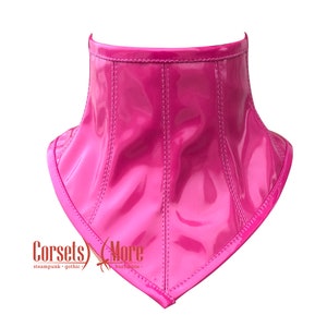 Pink PVC Leather Neck Corset with Back Lace Up Accessories Posture Collar, Leather Neck Corset Choker For Men & Women for Comic Con 2025