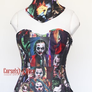 Combo Costume Printed Cotton Joker Corset With Neck Collar Costume for Comic Con 2025