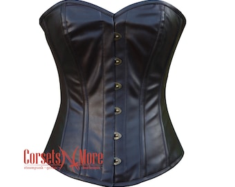 Dark Brown Leather Corset Gothic Steampunk Renaissance Costume Overbust