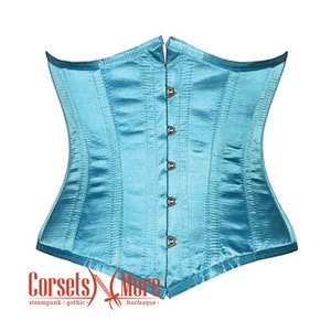 Baby Blue Satin Costume Underbust Corset Top for Comic Con 2025