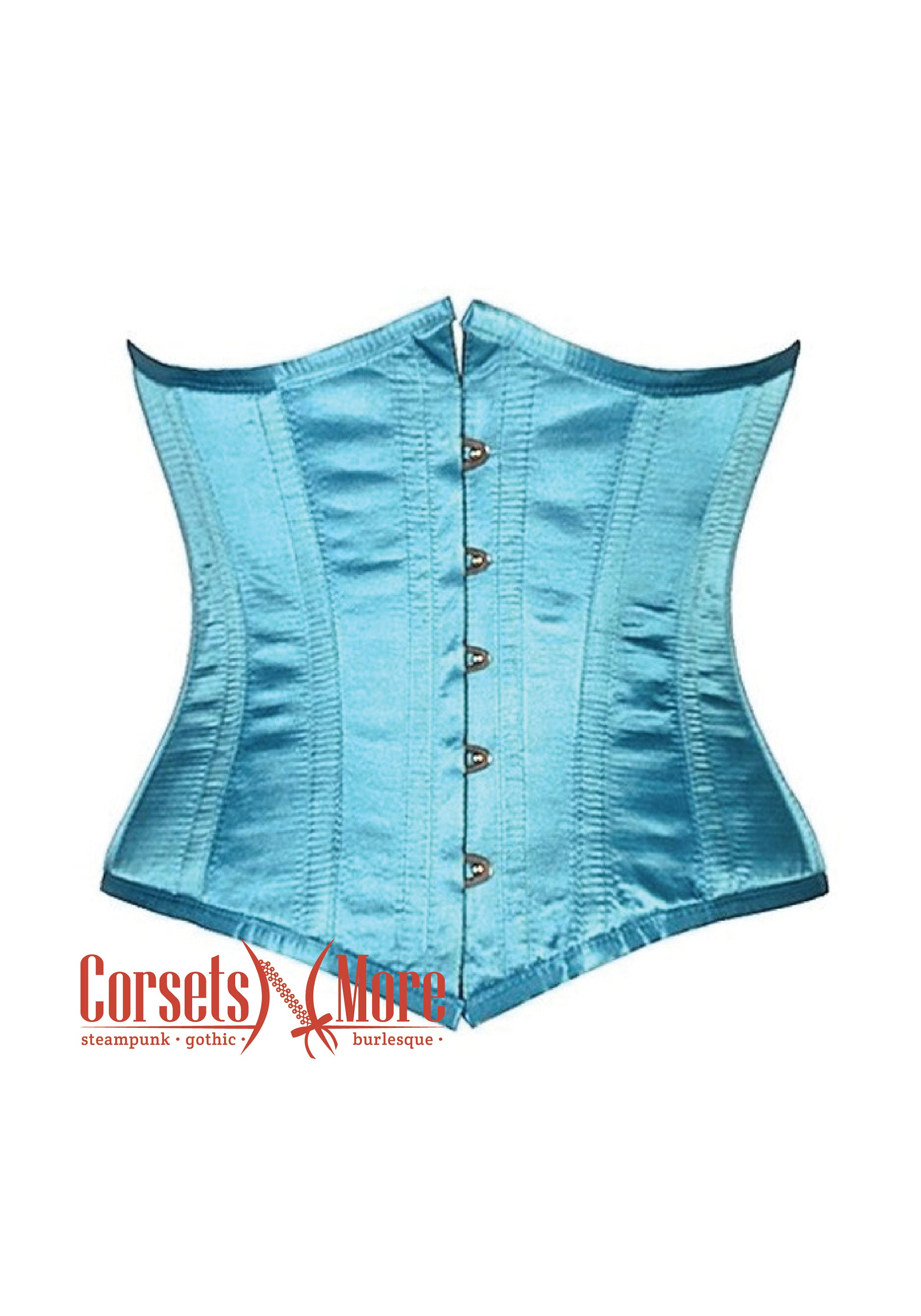 Baby Blue Satin Corset Waist Trainer Costume Underbust Bustier