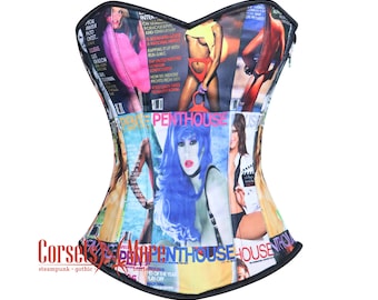 Sexy gedrucktes baskisches Overbust Gothic Kostüm-Frauen-Taillen-Korsett-Oberteil