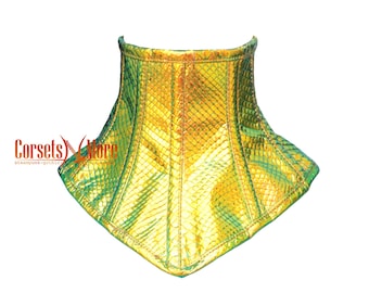 Snake Texture Leather Posture Collar Neck Choker Corset