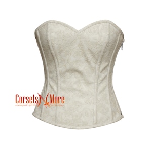 Floral Texture Leather For Overbust Corset Steel Boned Bustier Top
