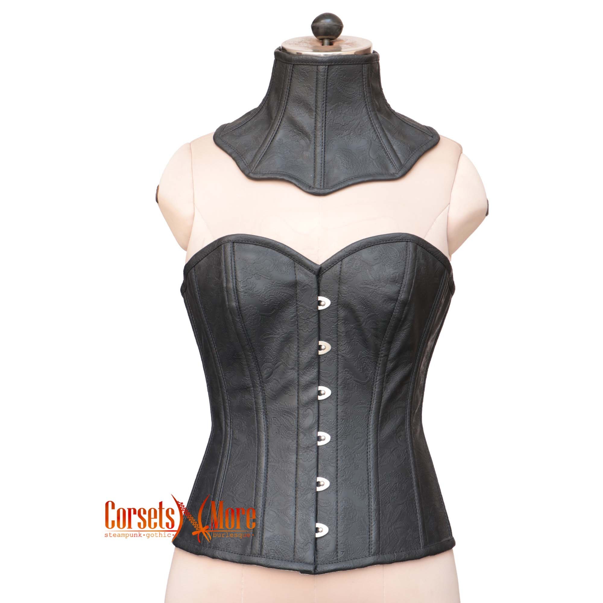 Plus Size Peach PVC Leather Bustier Steampunk Costume Overbust Bustier –  CorsetsNmore