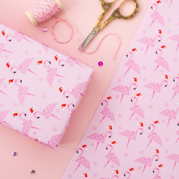 pink christmas wrapping paper