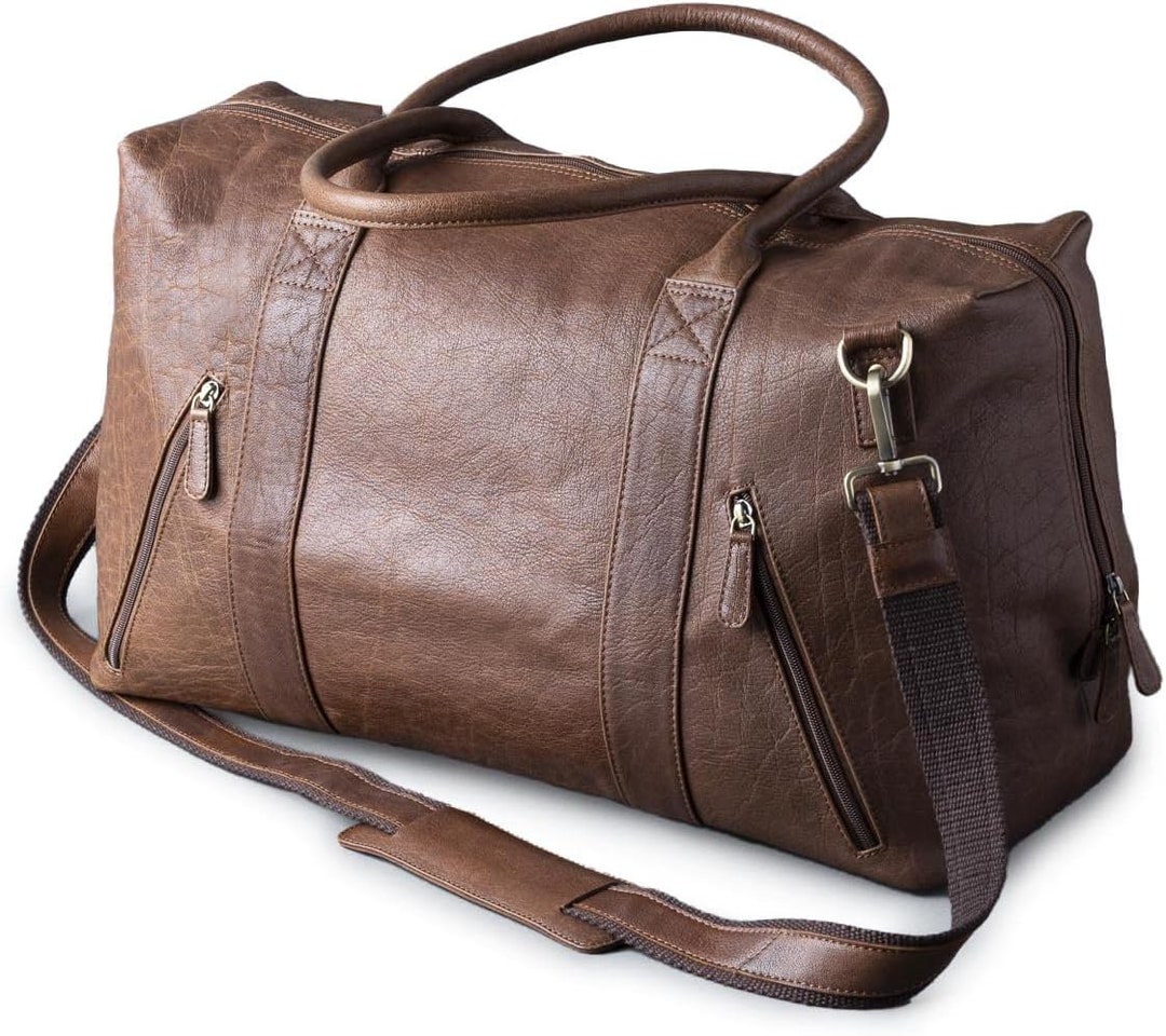 Discoverer Large Real Leather Duffle Bag in Brown 52x27x23cm Etsy