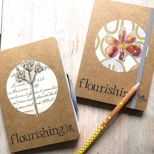 Flourishing - Quaderno DinA6 con collage di copertina originale