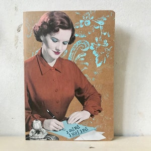 El papel es paciente - cuaderno DinA5 con collage de portada original