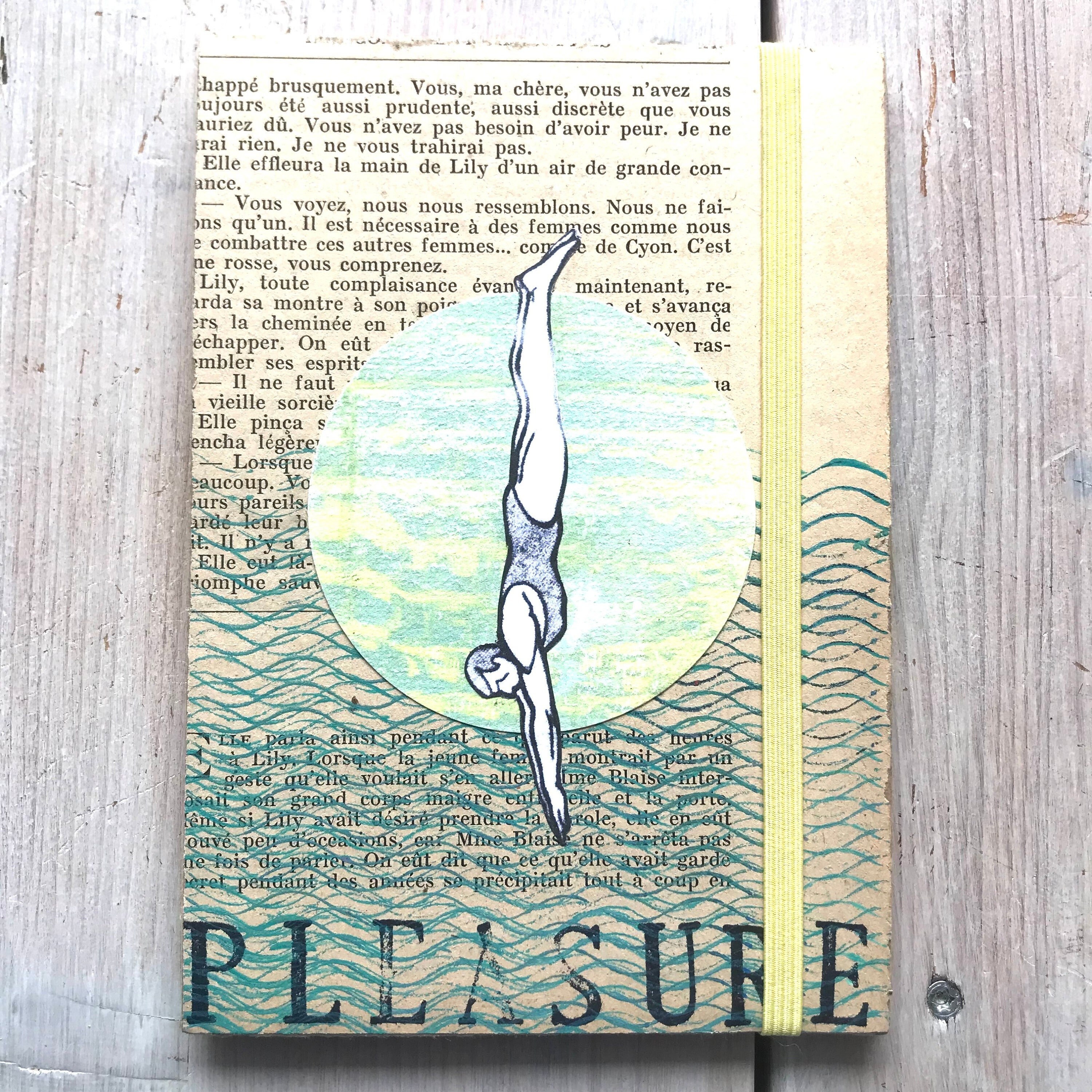 Pleasure Upcycling Leporello With Cover Collage for Your Travel