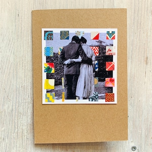 Declaración de amor para tus personas favoritas: collage hecho a mano en una postal