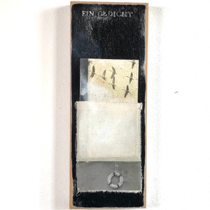 Ein Gedicht - Assemblage auf Holzkörper