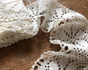 Hand crocheted vintage cotton lace