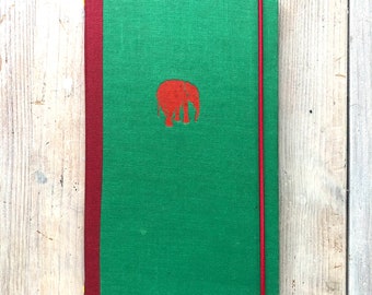 Red elephant - fauxdori made from old book covers with 4 notebooks attached
