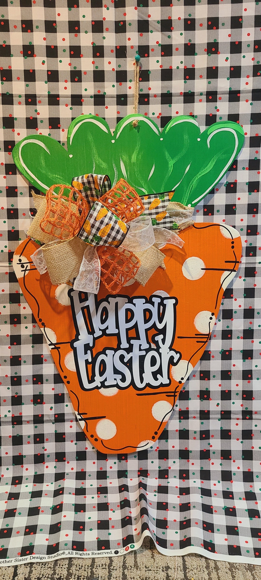 Happy Easter Carrot Door Hanger Etsy