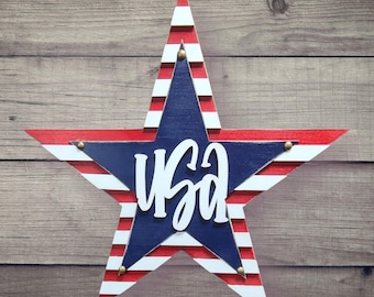 Patriotic USA Star Door Hanger