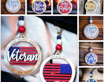 Handmade First Responder Car Charms