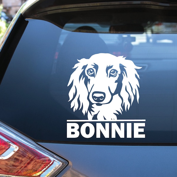 Dachshund Decal | Long Haired Dachshund Sticker | Dog Decal | Dog Sticker | Dog Car Decal | Dog Bumper Sticker | Dog Lover | Weiner Dog