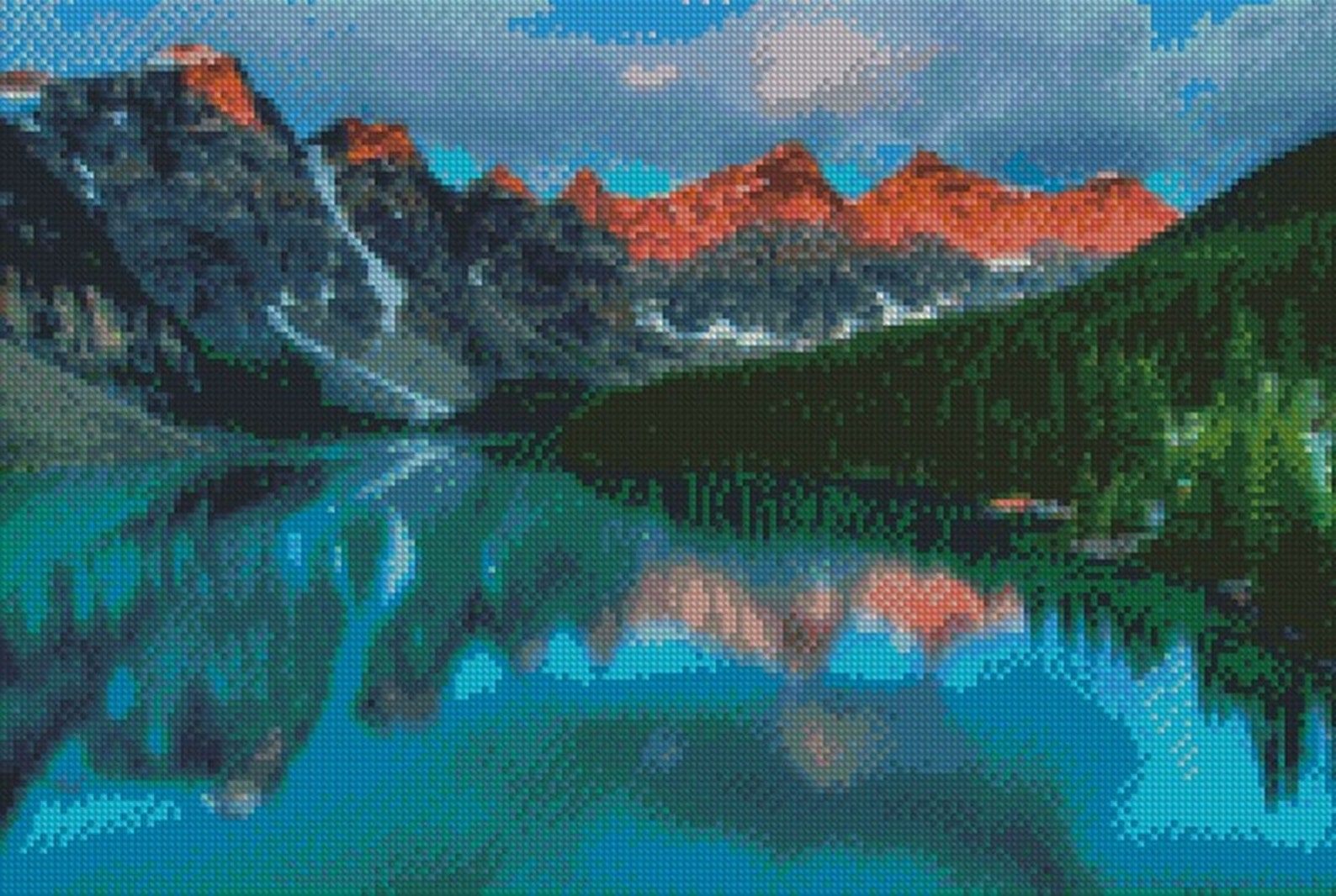 Lake Alberta Canada. PDF. Pattern cross stitch for tapestry. Etsy