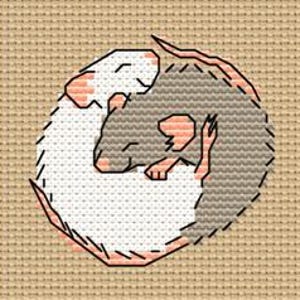 Cute Rat Cross Stitch Pattern PDF | Mouse Embroidery Chart | Counted Cross Stitch Digital Download