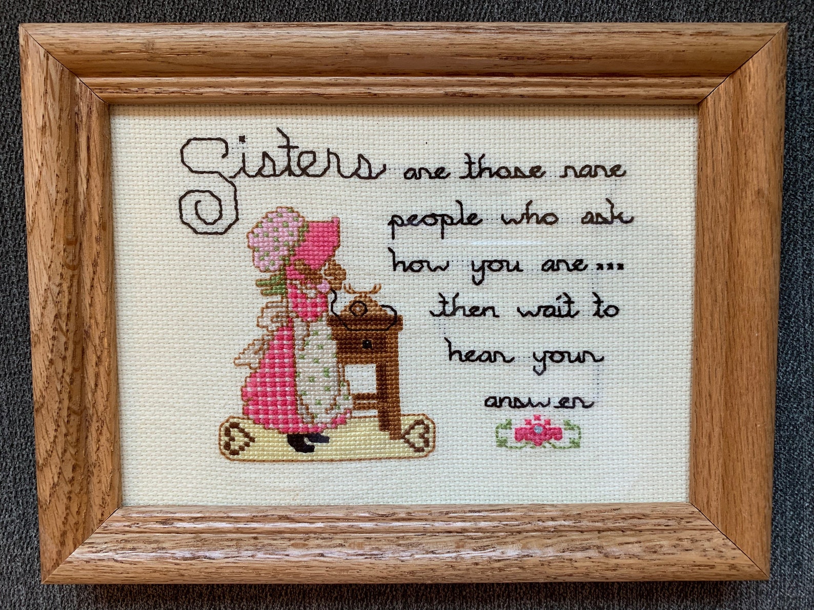 Framed Counted Cross Stitch Wall Hanging Etsy