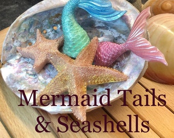 Mermaid soap/Mermaid tails, Cornish seashells & Starfish*freshly made to order/lots of fragrances*VEGAN friendly <3 Made in Cornwall <3