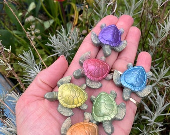 Sea Turtle Soaps: Vegan Glycerin Miniatures, Party Favors (Set of 6)
